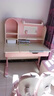 坐得正 儿童学习桌椅套装实木书桌学生学习桌可升降写字桌子作业桌课桌 1m带陪读柜+小熊三背椅粉 纠姿版 实拍图