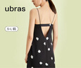 ubras【特卖】栀子花带杯吊带裙透气流光睡裙免穿文胸睡衣女 黑色 M 实拍图