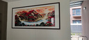 菲伦美国画山水画聚宝盆客厅装饰画办公室挂画风景靠山图书房茶室壁画 聚宝盆锦绣山川 48*118cm相纸+典雅红褐实木框 实拍图