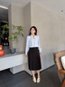 伯德小姐黑色通勤半身裙女职业a字伞裙面试西装半裙正装裙 实拍图