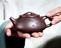 古悦堂 宜兴紫砂壶纯全手工名家家用紫泥刻绘石瓢壶茶壶茶具套装 刻绘一壶六杯 240ml 实拍图