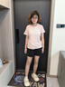 安踏速干运动套装女士夏季透气短裤短袖T恤有氧健身跑步瑜伽跳操衣服 【速干套装】刚柔粉-9 L/170 实拍图