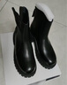 百丽（Belle）厚底烟筒靴女英伦风切尔西靴X2G2DDD3 黑色-毛里 36 (230mm) 实拍图