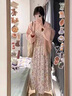 艾珠儿（Aizhuer）连衣裙春秋装女2025新款搭配整套装时尚针织开衫小香风吊带裙子女 粉色开衫+碎花连衣裙 M 【推荐90-105斤】 实拍图