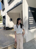 伯德小姐白色蝴蝶结衬衫女夏季设计感系带短袖上衣气质通勤职业白领衬衣 实拍图