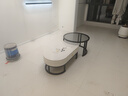 森生林岩板茶几客厅小户型简约轻奢椭圆形可伸缩茶桌 C14-1黑架白箱 雪山白+黑玻 100cm椭圆茶几+70cm小圆边几 实拍图