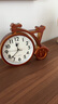 康巴丝（Compas）钟表摆件家用个性创意客厅座钟台式时钟桌面座式摆钟卧室静音台钟 橡木色 实拍图