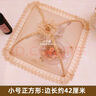 千千锦（QianQianjin） 千千锦 圆形长方形菜罩折叠加大餐桌罩盖菜碗罩防蚊蝇罩可拆洗 蝶恋花小号正方（3-4盘） 实拍图