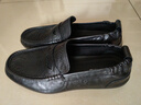 百丽套脚休闲鞋男商场同款牛皮革打孔透气豆豆鞋8HG01BM4 黑色 42 实拍图