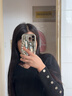 素洛适用苹果16Promax银色曲边电镀水波纹手机壳iPhone15时尚11网红女14Pro手链高级12感防摔软保护壳 电镀银色水波纹+爱心腕带 iPhone 16 Pro max 实拍图
