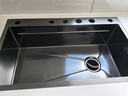 TOSO日式厨房水槽大单槽瀑布304不锈钢纳米洗菜盆一体盆台下水池 隐藏式双瀑布数显套餐 75*46CM-台控+净水+洗杯器 实拍图