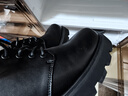 马登德比鞋厚底增高鞋子男女休闲皮鞋真皮英伦风大头高帮百搭马丁靴 磨砂黑 （正码正拍&4cm增高/珠光感/时尚） 45 男码 实拍图