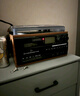 传承世家磁带机黑胶CD一体机多功能仿古磁带播放机黑胶唱片机复古留声机蓝牙音响家居客厅摆件 黑胶磁带一体机橡木色（黑色面板） 实拍图