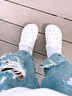朴西室外男士洞洞鞋新款户外穿沙滩鞋情侣休闲夏季厚底增高防滑凉鞋女 奶油白 纯白随心搭配 37 (37~38)  (适合36-37) 实拍图
