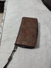 皓娥男士钱包长款复古商务手拿包字母压花多功能卡包大容量手腕包 浅棕色 实拍图