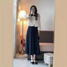妍莉芬（yanlifen）2023年秋装新款女装一整套连衣裙套装女春秋季韩剧两件装长裙子 上衣+裙子 40/45kg/S 实拍图