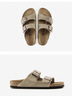 BIRKENSTOCK勃肯德国进口男女款经典舒适百搭软木Arizona双扣拖鞋 女款灰色 39 实拍图
