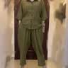 俞兆林（YUZHAOLIN）母亲节妈妈装套装中老年女装夏季薄款大码老年人衣服显瘦两件套 秋香绿 XL （尺码偏大100-125斤） 实拍图