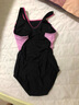 李宁（LI-NING）儿童泳衣女童连体三角泳装速干透气专业训练游泳衣516 黑粉 160  实拍图