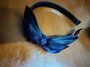 AiChoice轻纱蝴蝶结发卡布艺发箍气质头箍女带齿发饰韩国头饰女黑色 藏蓝色 实拍图