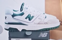 NEW BALANCE  NB550 官方板鞋男鞋女鞋情侣复古低帮百搭潮鞋休闲运动鞋 白色/浅灰/墨绿 BB550WT1 41.5 (脚长26cm) 实拍图
