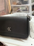 Calvin Klein小众单肩包荔枝纹包包金属搭扣链条翻盖ck女包单肩包斜挎包手提包 DH3458-001黑色法棍包 实拍图