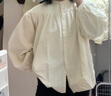 无印良品（MUJI）女式 法兰绒 抽褶罩衫 美拉德风纯棉衬衫 女士衬衣内搭冬季款 原色 L 165/88A 实拍图