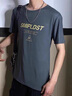 花花公子（PLAYBOY）冰丝短袖t恤男装夏季凉感速干男士薄款宽松潮流半袖打底衫上衣服 灰+蓝+黑+黄+白+灰 XL 实拍图