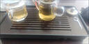 赏福茶盘家用轻奢现代小型沥储水式茶台功夫茶具竹茶盘简约托盘 胡桃色-长条长方盘黑底小号 【尺寸看图标注】 实拍图