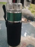 茶宝（CHABAO）女士茶水分离泡茶杯双层玻璃水杯女便携可爱少女花茶过滤网红杯子 祖母绿420ml 加厚款【带杯刷杯套】 实拍图