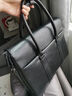 铂派公文包男真皮手提包商务出差大容量电脑包单肩斜挎包生日礼物 意大利植鞣皮-小号黑色 -配肩带 公文包 实拍图