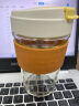乐扣乐扣（LOCK&LOCK）男女杯子便携咖啡杯高颜值耐热泡茶杯玻璃杯硅胶防烫杯套苏打杯 橘色（吸管口） 实拍图