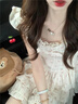 蜜乐奇甜辣妹吊带连衣裙女夏季初恋设计感小飞袖公主蛋糕裙收腰蓬蓬裙子 奶乖蓬蓬裙# 白色 S 【建议80-90斤】 实拍图