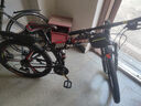 凤凰（Phoenix）可折叠山地车自行车成人男女新款式学生12到18岁变速越野软尾单车 折叠双避震【密封全轴承】钢架/三刀轮黑红 26寸-24速【身高158-188cm】 实拍图