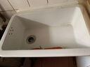 老式陶瓷洗菜盆水斗厨房洗碗盆水槽阳台洗衣盆单槽室外水池洗手盆 60*40陶瓷盆提篮下水器支架 实拍图