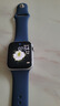 Apple/苹果 Watch SE 智能手表GPS+蜂窝款44毫米银色铝金属表壳丹宁色运动型表带S/M MXHX3CH/B 实拍图
