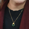 中国黄金（CHINA GOLD）黄金项链女妈妈款足金镶和田碧玉平安扣吊坠纪念日生日礼物送老婆 好运莲莲莲花平安扣吊坠赠银链 实拍图