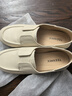 天美意羊皮单鞋软底英伦乐福鞋平底上班通勤百搭小皮鞋一脚蹬时尚女鞋 米白 37 实拍图
