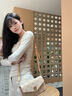 GUSKI包包女包奢侈品牌斜挎包女2025新款高级感单肩包送老婆生日礼物女 杏色【Apricot】 法国高端品牌实用送老婆送闺蜜 实拍图