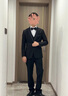 罗蒙高端免烫抗皱西服套装男士商务休闲婚礼正装西服外套上衣服男装 黑色(西服+西裤+衬衫+大礼包) XL 实拍图
