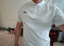 李宁短袖polo衫男夏季新款纯棉翻领半袖上衣透气宽松休闲运动t恤男士 白色速干POLO衫-袖口条纹 XL /180 (140-165斤) 实拍图