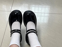 回力女鞋厚底玛丽珍女鞋新款2025春法式小个子公主配裙子黑色小皮鞋子 黑色 37 实拍图