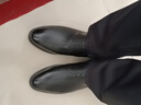 老爷车皮鞋男牛皮男士皮鞋秋冬加绒软底商务正装高档皮鞋增高休闲爸爸鞋 FLL3256黑色【平跟单鞋款】 40 (250mm) 标准码 实拍图