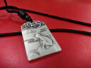 千足尹999足银十二生肖祥云无事牌马蛇吊坠复古本命守护神生日刻字礼物 生肖猴+黑绳 实拍图