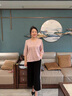 俞兆林（YUZHAOLIN）母亲节妈妈装50-60岁洋气套装2025新款中老年女装夏装老人上衣服 FXN5886656 浅粉色 2XL 建议100-115斤 实拍图