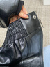 太平鸟女装短外套仿手搓油蜡皮PU皮衣外套女春装宽松夹克 黑色 M 实拍图