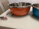 合兴利不锈钢盆彩色盆沥水篮洗菜盆和面盆饭盆两件套厨房揉面家用铁汤盆 蓝色1个/32cm 彩色盆单个/不带洗米盆 实拍图