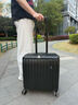 VCC行李箱20寸可上飞机小型登机箱男侧开盖大容量拉杆箱密码箱皮箱女 石黑【拉链款-大容量深仓】 18英寸 【可登机+独立电脑仓】 实拍图