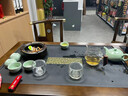 一米色彩实木茶桌阳台喝茶桌椅组合家庭用茶台烧水壶一体桌移动折叠泡茶台 (爆款)胡桃色茶桌+1围椅+2月牙椅 1.2米旋转茶桌(底部上水电茶炉) 实拍图