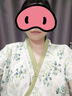 云朵棉系带睡袍女夏季甜美短袖睡裙纯棉和服长款带胸垫睡衣家居服 Y-382云朵棉睡裙 XL （110-130斤） 实拍图